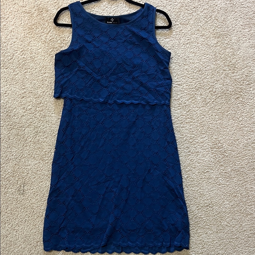 Ronni Nicole Navy Lace Mini Dress